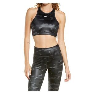 Nike Dri-Fit Swoosh Black Camo Sports Bra Size M